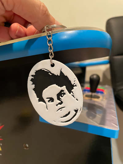 chris farley keychain funny by 3d prints week fashion models snl comedy key chain hueforge color swap 2 multicolor hue forge humor tommy boy black sheep 3d print model - Mito3D