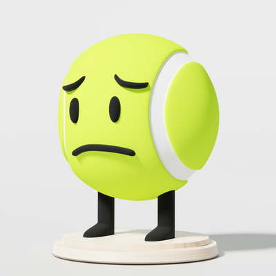 bfdi tenis pelota personaje on estante soporte by hombre balde miniaturas batalla sueño youtube objeto dibujos animados toon 3d print model - Mito3D