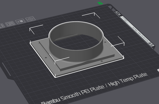 bambu lab x1c p1s 4 inch duct adapter by jesadac 3d printer accessories vent bracket p1p housing 3d print model - Mito3D