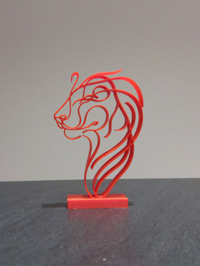 one art - lion head by nussi 2d animal 3d print model - Mito3D