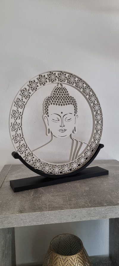 buddha mauer kunst by tiefen bilder 2d wandkunst zahl 3d print model - Mito3D