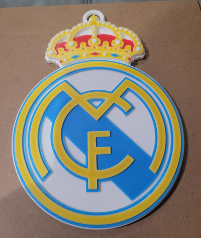 real madrid fc w lazo 3d logo 180mm serie by tiendas comestibles pasatiempo bricolaje diy deporte aire libre fútbol club campeones liga cadena liga f tbol 3d print model - Mito3D