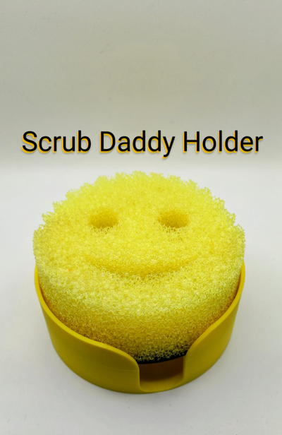 scrub daddy holder draining by xavier rhynold-dobie tools organizers mommy scrubber sponge base drip tray 3d print model - Mito3D