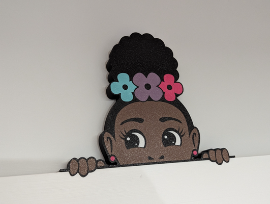 afro girl door or shelf decoration 8 variants by marc elbichon household decor 3d print model - Mito3D