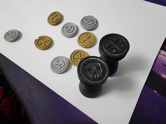 pirate coin stamp moulds by cometkisser art & badges 3d print model - Mito3D