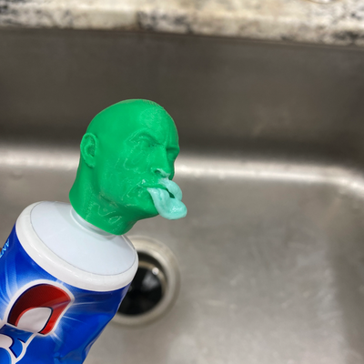 dwayne rock johnson toothpaste cap topper lid funny 3d printed perfect gift remixed by mayermatthew06 household decor actor famous accessories no supports support cool art box wet pop popular crazy head bust bathroom accessory kids love mouth hygeine teeth tooth brush squeezer 3d print model - Mito3D