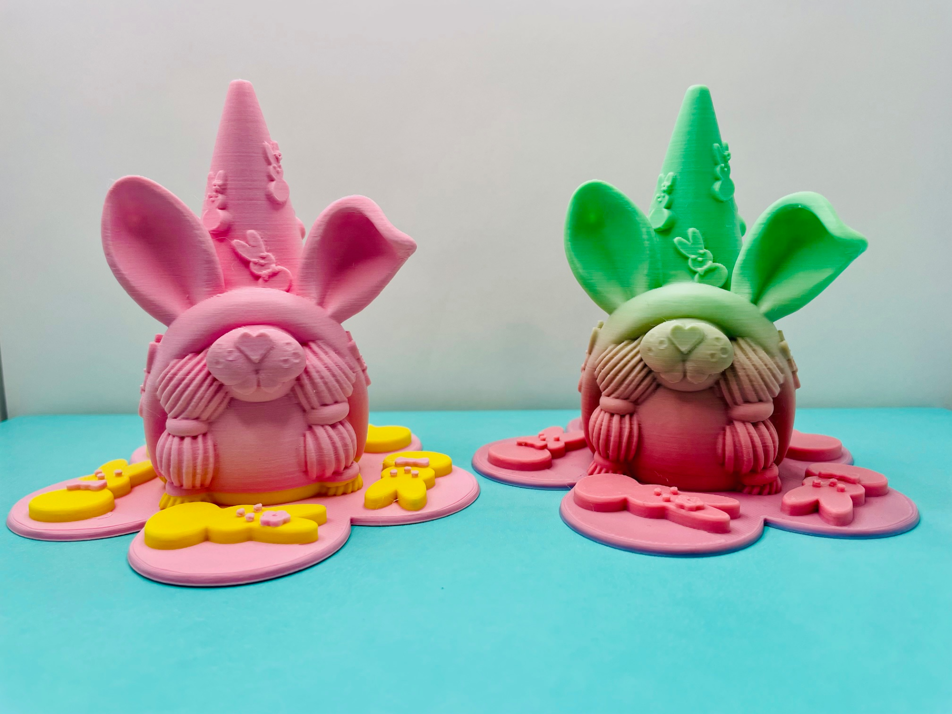 hase thema mädchen gnom by funfam3d haushalt dekor niedlich ostern frühling kaninchen mädchenzwerg osterkorb korb osterhase unterstützung no unterstützt gnom gonk kobolde 3D print model - Mito3D