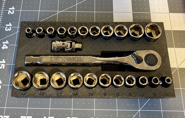 artesão 12029 quarter inch chave catraca conjunto suporte by datryhard22 ferramentas organizadores soquete organizador caixa 3d print model - Mito3D