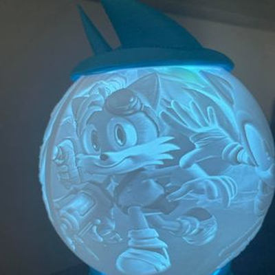 schall lithophan by f16nne haushalt dekor globus licht nacht 3d print model - Mito3D