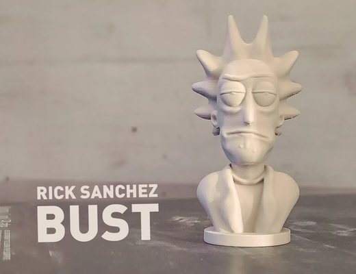 rick morty sanchez büst by tehlikenin lukesi sanat heykeller rickandmorty şekil vermek heykel 3d print model - Mito3D