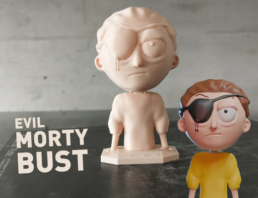 meule morty mal forgeron buste by lukeofhazzard art sculptures rickandmorty mortysmith rick sanchez tv figurine sculpture sculpter 3d print model - Mito3D