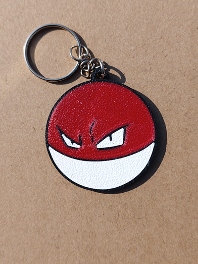 pokemon keychain - voltorb by frank3d art 2d 3d keyring pikachu charmander squirtle bulbasaur pokemonfigure 3d print model - Mito3D