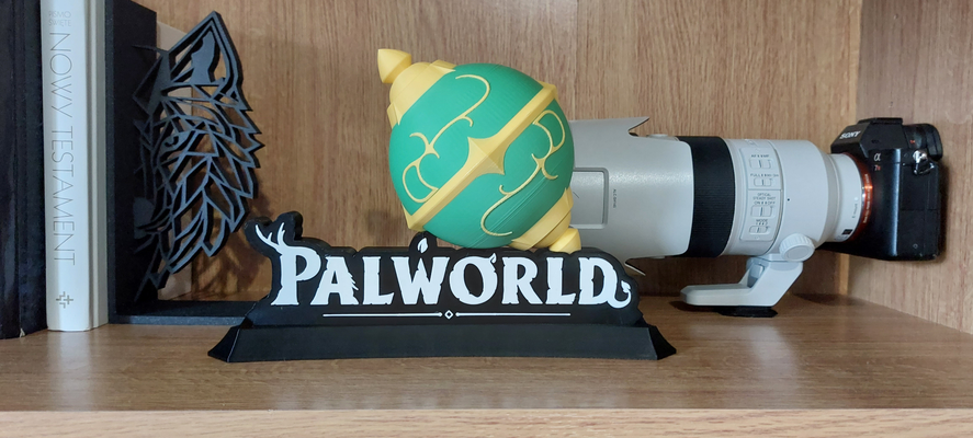 mundo pal esfera logo estante soporte by 5el3 accesorios cosplays camarada juegos cosplay juego apuntalar palsfera pokemon pokebola juguetes vídeo 3d print model - Mito3D