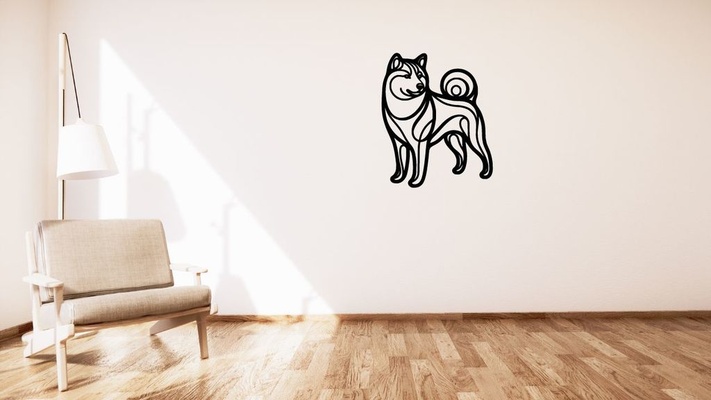 perro shiba inu 2 pes pared decoración by kutnohormac arte 2d 2dart 2dwallart 3dart 3dwallart animal dormitorio lindo lindoanimal hogar casa sala minimalista mural montaje 3d print model - Mito3D