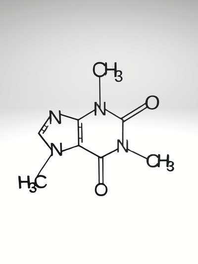 koffein molekül struktur kaffee by abonnieren bildung chemie zubehör zubehörteil kunst atome cafe 3d print model - Mito3D