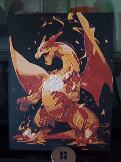 pokémon dracaufeu by angesoso77 génératif 3d modèle forge chapeaux lithophane charizard 3d print model - Mito3D