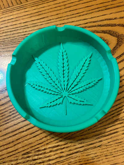 weed leaf ashtray remixed by 3dp art models tray 3d print model - Mito3D