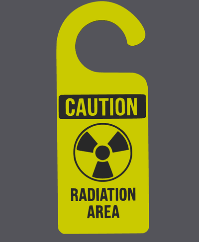 door hanger radiation by ko additive labo art signs & logos toilet 3d print model - Mito3D