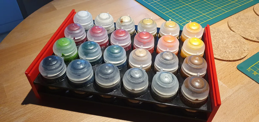 custom citadel color paint bottles stand by medvvidek hobby & diy bottle drawer organizer organiser brush bottleholder modelpainting miniature painting 3d print model - Mito3D