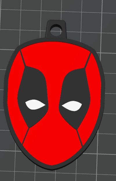 deadpool keychain by canvas-assent0w art 2d marvel disney key chain 3d print model - Mito3D