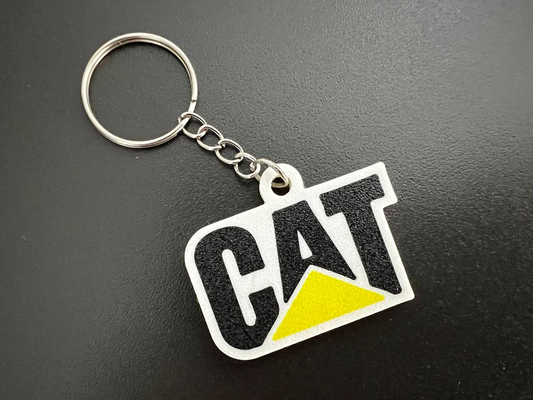 caterpillar cat keychain by lmaker art signs & logos keyring accessories logo excavator key excavadora 3d print model - Mito3D