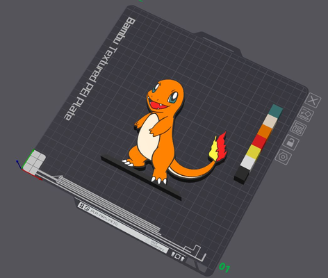 pokémon charmander table supporter by 5kyrunn3r jouets jeux personnages glumanda pikachu ams prêt logo signe 3d print model - Mito3D