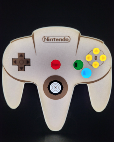 n64 controlador caixa luz by 3d nerd casa decoração nintendo retro jogos 3d print model - Mito3D