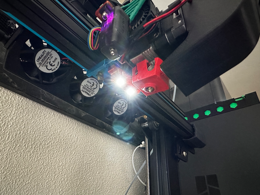 suporte 2 conduziu luz cabeça impressão ender 3 s1 by denodo 3d impressora acessórios crialidade 3d print model - Mito3D