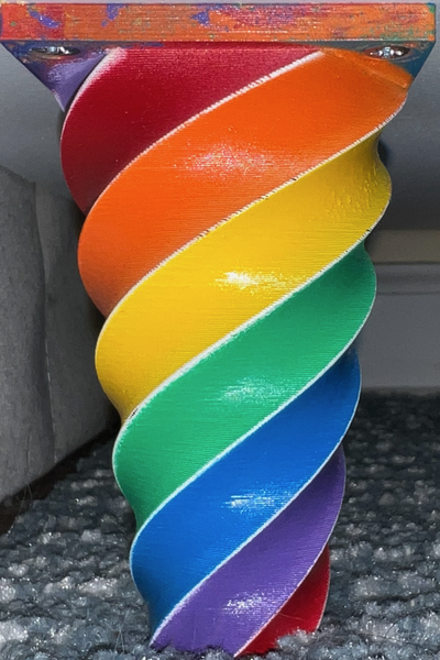 espiral arco iris mueble pie pintar máscara by estudio casa decoración 3d print model - Mito3D