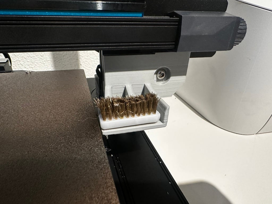 brush holder ender 3 s1 on x gantry by denod 3d printer accessories creality cleaning 3d print model - Mito3D