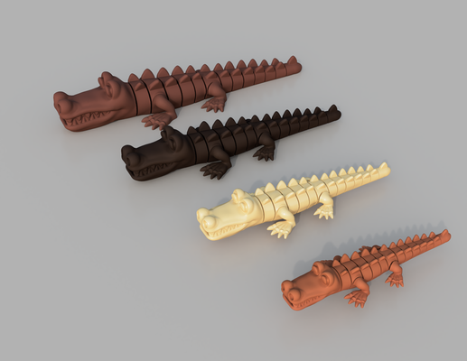 hinged crocodile remixed by pathfinderant toys & games hinge figure computer decoration 3d print model - Mito3D