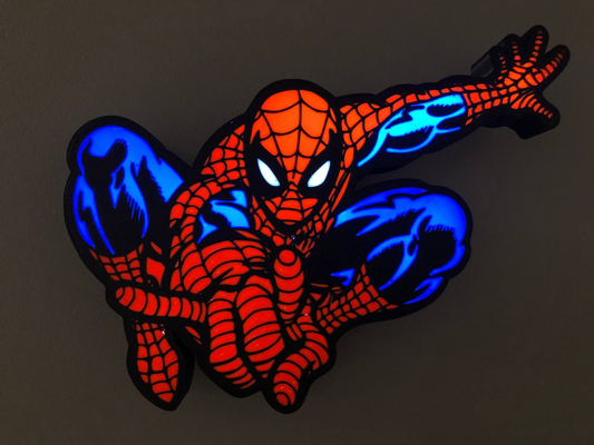 lightbox spiderman by cayenne household decor lamp night light 3d print model - Mito3D