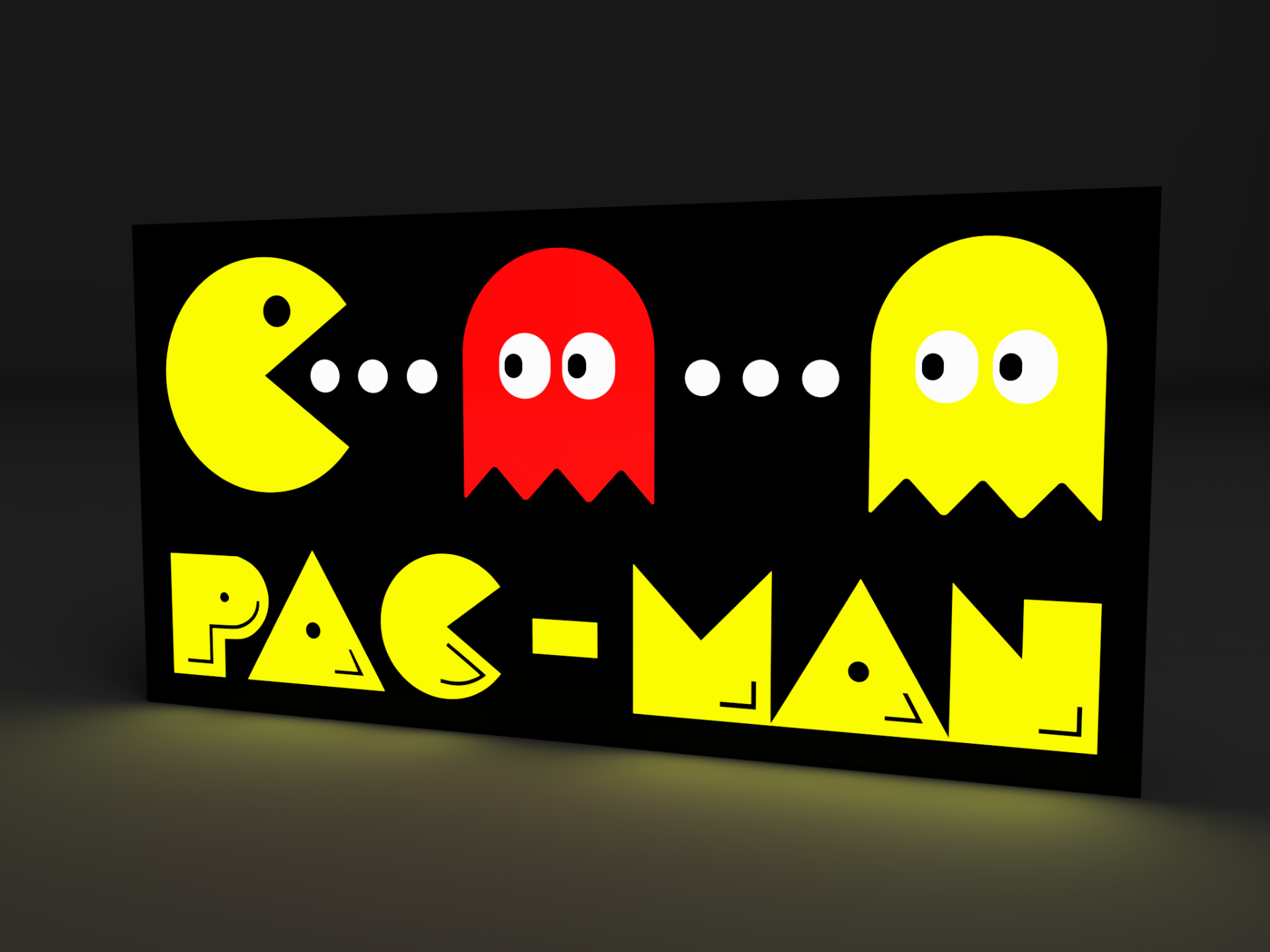 pac man lightbox guidato lampada by 3dacores giocattoli giochi personaggi uomo retrò 3D print model - Mito3D