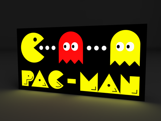 pac-man lightbox led lamp by 3dacores toys & games characters pac man retro 3d print model - Mito3D