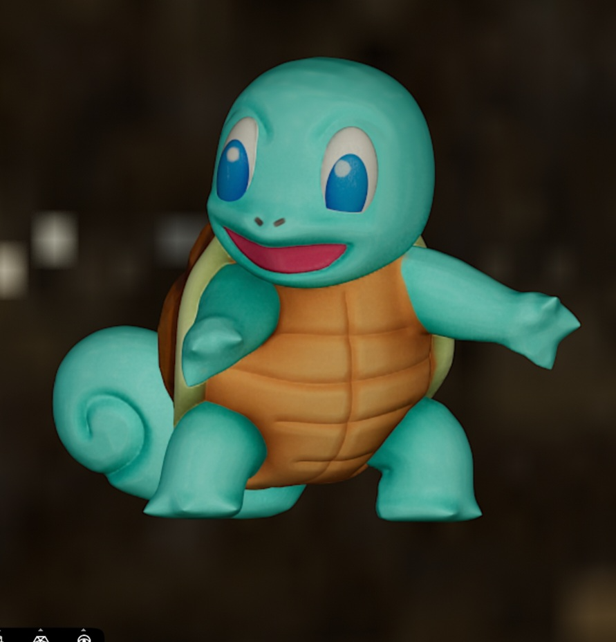 squirtle by kennethshawn1986 toys & games characters poke pokeball pokemon 3d art baby multi color printing toy accessory anime character print sculpt sculpted sculpting mini miniature sculpture cute animal 3D print model - Mito3D