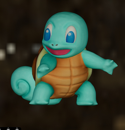 squirtle by kennethshawn1986 toys & games characters poke pokeball pokemon 3d art baby multi color printing toy accessory anime character print sculpt sculpted sculpting mini miniature sculpture cute animal 3d print model - Mito3D