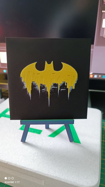 batman logo hueforge by ko additive labo generative 3d model & lithophane 3d print model - Mito3D