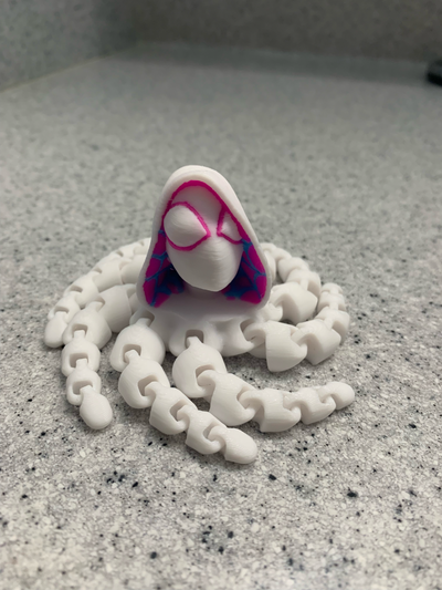 octo gwen remixé by mec feu sec jouets jeux personnages homme araignée fantôme poulpe rocktopus spiderverse flexi souple spider man merveille drôle gamins super héros puissance 2024 fille printinplace impression in endroit no soutien 3d print model - Mito3D