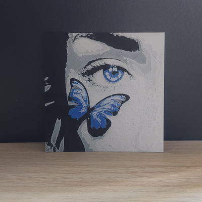 hueforge - blue eye buttefly by piersonnico generative 3d model & lithophane butterfly art 3d print model - Mito3D