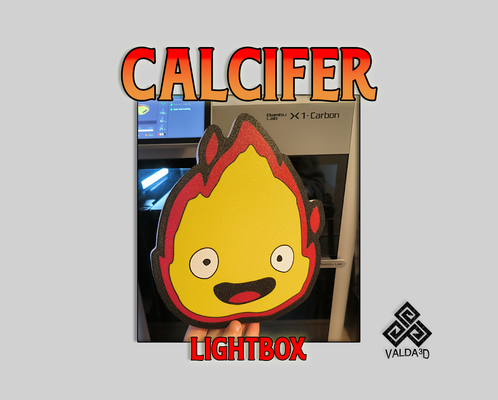 calcifer lightbox guidato lampada studio ghibli by valda3d arte modelli studio ghibli ululato giappone anime ams bambolotto luce 3d print model - Mito3D