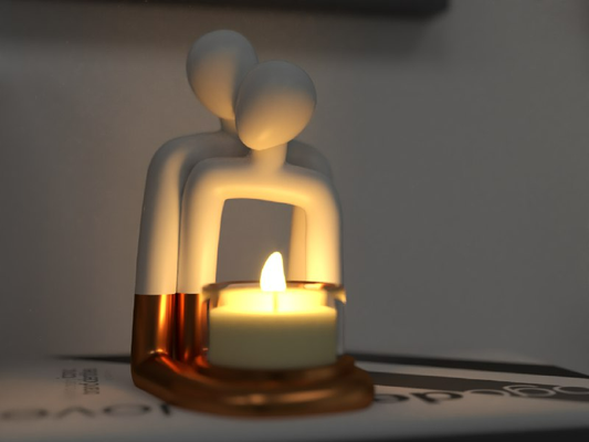 challenge - candle holders couple minimalist base support v3 homedecor tinymakers3d by stlcraft household decor home married anniversary gift cool awesome light cute caring tender heart love free stl bedroom bathroom living room accessories house minimalistart 3d print model - Mito3D