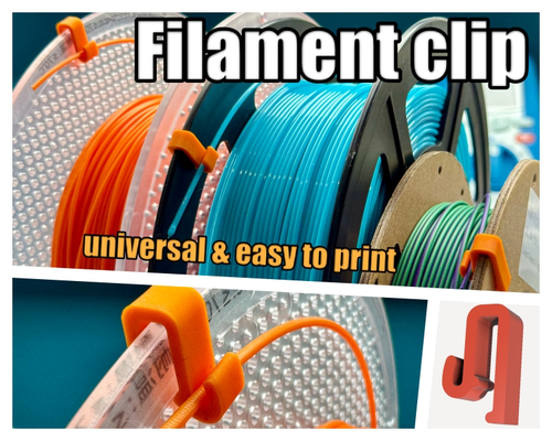 universal spool filament clip by gaudibursch74 3d printer accessories spoolclip filamentclip clamp filamentclamp bambuspool bambu holder filamentholder spule filamentspule filamentklammer filamentcoil coil 3d print model - Mito3D