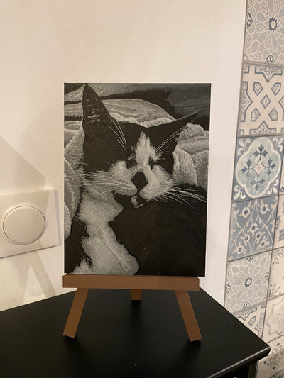 plaudern katze by jean francois vrancken generativ 3d modell hutschmiede lithophan 3d print model - Mito3D