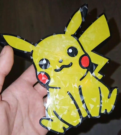 pikachu leuchtkasten nachtlicht ams mehrfarbig neu gemischt by yusuffles kunst zeichen logos 3d print model - Mito3D