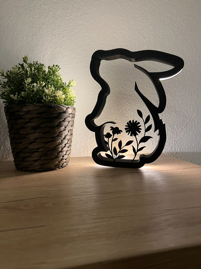 modern rabbit bunny hase led by tuenn household decor lamp ledlight easter ostern osterhase 3d print model - Mito3D