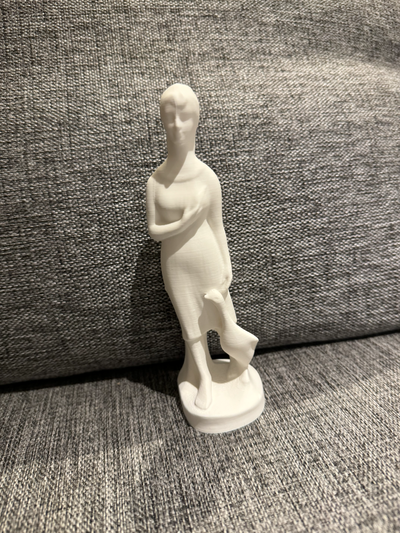 donna oca scultura by fissare arte sculture figura marmo decorazione casa simpatico bella tenendo persona 3d print model - Mito3D