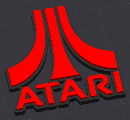 atari logo by frz3d impressions art panneaux logos vidéo jeux jeux vidéos console 80's 3d print model - Mito3D