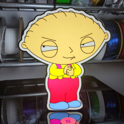 famille gars stewie griffon led boite lumière by joshua makes ménage décor usb boîte dessin animé drôle sourire homme grotte garage boutique 3d print model - Mito3D