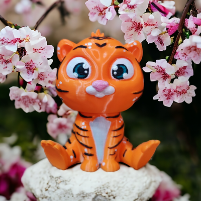 niedlich baby sitzung tiger by 3djpdesigns miniaturen tiere katze tig löwe löwen tigerin tigertier kuttigkeit cute3d süßer süßes tier süße fuzzy easyprint easy2 easy2print mehrfarben einfach zusammenbauen mehrfarbig babys kawaii schnittigkeit frei kostenlosausdrucken supportfree unterstützung erforderlich fastprint fast2print drucken bambua1 bambux1c tigger bettler baby babylöwin kätzchen flauschige haut zubehörteil 3d print model - Mito3D