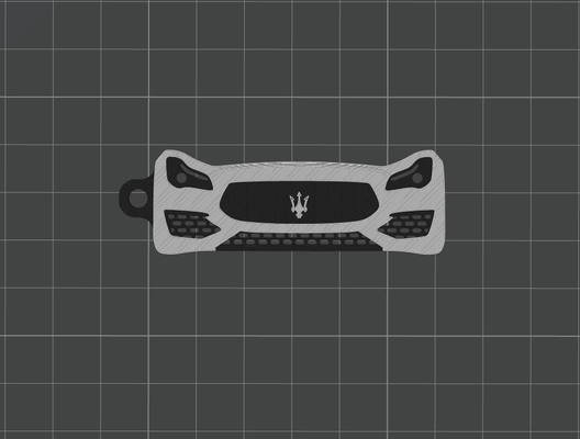 maserati quattroporte 2019 by andy mozol art 2d car keychain carkeychain 3d print model - Mito3D